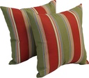 Blazing Needles Outdoor Striped Throw Pillow, 17", Hampton Bay Garden 2 Count