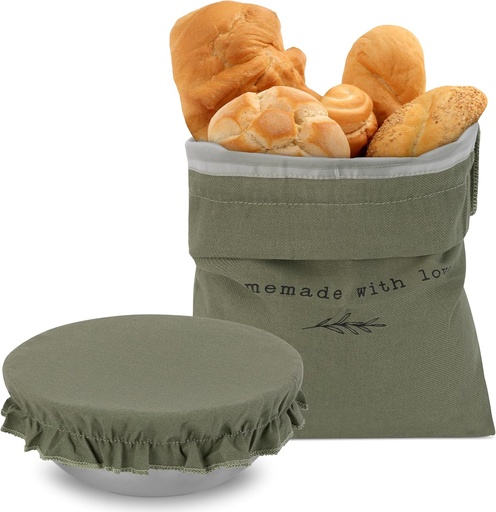 [BRSRAZQYCRYRECY7] KIBAGA Beautiful Linen Bread Bag and Proofing Cover For Homemade Sourdough Bread - Keeps Your Loaf Fresh for Days - Reusable and Easy to Clean Storage Bag, The Perfect Baking Accessories