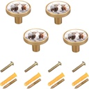 YETTASBIN Highland Cow Cabinet Knobs 4 Pack, Round Drawer Dresser Pulls Handles Knobs, 1-1/4 Inch Kitchen Cabinet Hardware Knobs for Door, Closet Home Office Furniture Decor