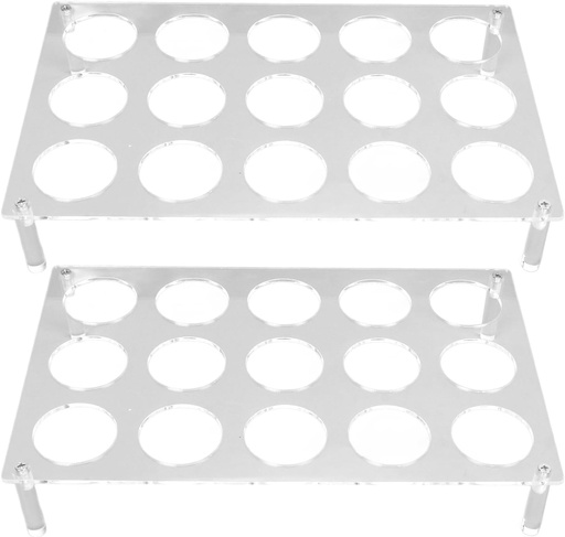 [BRSRAHYTAV7QAADU] Pod Stands 2 Set 15 Slots Flat Countertop Coffee Pod Holder Flat Acrylic Coffee Pod Holder Coffee Capsule Storage Tray YX037