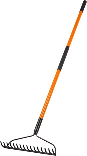 [BRSROCANA4OQY3LP] Garden Rake - 14 Tine Heavy Duty Rake with 58 Inch Fiberglass Handle