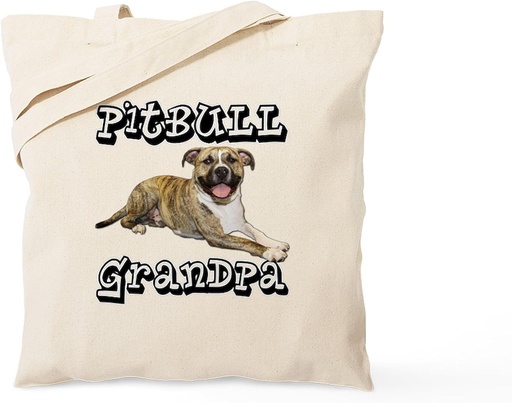 [BRSROAL2DMHW23LB] CafePress Pitbull GRANDPA Tote Bag Reusable Natural Beige Canvas Shopping Bag