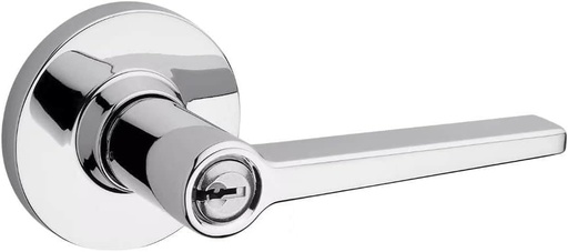 [BRSRAAQ3AF5GYEY3] Kwikset SL6500DALRDT Daylon Single Cylinder Keyed Entry Door Lever Set with Round Rose from The Safe Lock Collection - Polished Chrome
