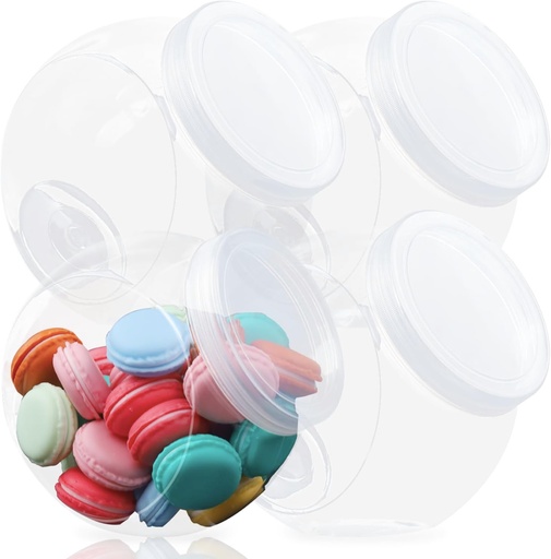 [BRSRMHQKOV6RSALK] Nsmykhg Candy & Cookie Jars, 4 Pack Plastic Containers with Lids, 48 oz (48 oz) for Candy Buffet & Party Table