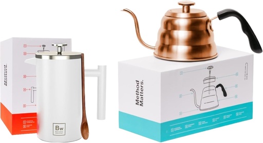 [BRSROAQKCADWCDTL] Barista Warrior French Press Coffee Maker & Gooseneck Kettle