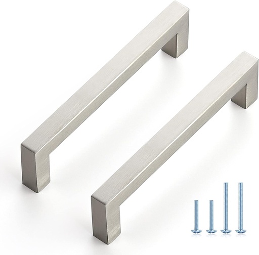 [BRSW2FIQA4FWO2T6] Ravinte 30 Pack Cabinet Handles Square Cabinets Cupboard Handles Brushed Nickel Drawer Pulls Stainless Steel Kitchen Cabinet Pulls Cabinet Hardware Drawer Handles 5 inch Hole Center