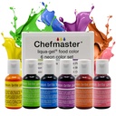 Chefmaster - Neon Liqua-Gel Food Coloring - Fade Resistant - 6 Pack of 20ml Bottles - Stunning Vivid Colors with Lightweight and Easy-To-Blend Formula