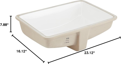 [BRSWYEADAQFWGAL4] Signature Hardware 447962 Myers 23" Vitreous China Undermount Bathroom Sink