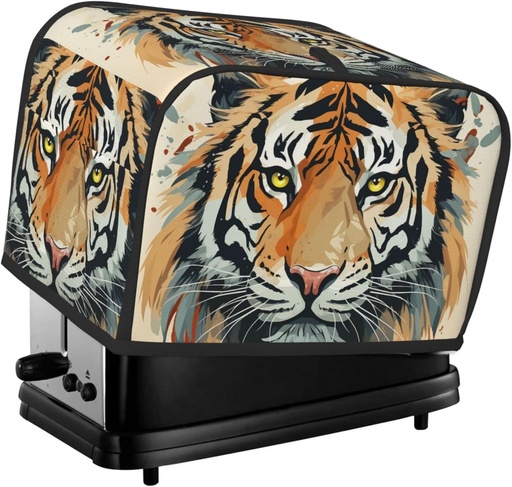 [BRSREYY5BYPQA23J] Year Of The Tiger Tiger Face 2 Slice Toaster Covers Bread Machine Cover Quilted Dustproof Fingerprint Protectors Small Washable Appliance Cover Bread Maker Dust Protection Universal Size