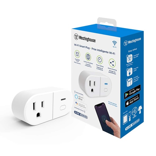 [BRSWYY33BZ5G223A] Westinghouse 94007 Sure Series Wi-Fi Single Plug Smart Outlets, White