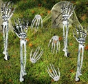 8PCS Skeletons for Halloween Lawn Decorations - Multi White Realistic Skeleton Arms Stakes and Hands Outdoor Décor for Tombstones Graveyard, Yard Garden Groundbreaker - Help Me