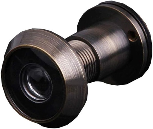 [BRSWYZIHB55GK2TX] Vintage Security Door Peephole Copper Door Viewer with Ergonomic Knob Back Cover,PVC Mute Scratch Resistant Gasket for Villa House Office Apartment Home Security (Color : Silver Brushed)