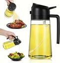 EatingBiting 2 in1 Olive Oil Sprayer Dispenser Cooking Baking BBQ Spray Bottle Kitchen Tool 470ml Oil Dispenser Bottle Spray and Pour, Glass Olive for Cooking Spritzer BBQ, Air Fryer, Kitchen