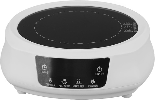 [BRSREFQDCN6WCE3O] 800W Electric Small Hot Plate, Portable Mini Stove Kitchen Cooktop Electric Heater Single Burner for Boiling Water Making Tea Coffee (White)