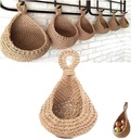 Hanging Wall Vegetable Fruit Baskets, Jute Eco Teardrop Hanging Basket, Kitchen Hanging Wall Baskets for Vegetable Fruit Organizing,Handwoven Storage Basket (S)