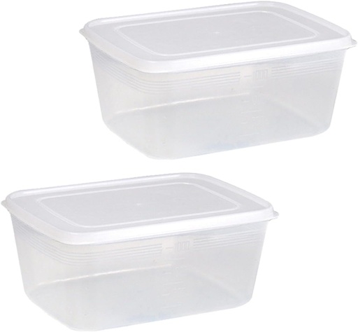 [BRSRAZYLCUDWAFDP] 2Pcs Food Storage Containers Stackable Fridge Organizer Airtight Bread Box Fridge Produce Saver for Household Restaurant Pies, 2000ml