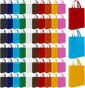 Voittozege 60 Pack Non Woven Tote Bags, 14 x 10 Inch Reusable Grocery Bags with Handles, Multicolor Gift Shopping Bags Bulk Foldable Tote Goodie Bag for Events Birthday Party Retail Stores