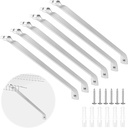 6 Pcs Support Brackets for 12in Wide Shelving Wire Wire Shelf Brackets Closet Rod Bracket Closet Support Bracket with Anchors and Pins for Installation Wires Shelving Supports Closets