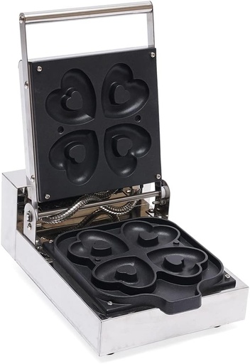 [BRSREYIKAUMGCHL3] Multifunctional Mini Heart Donut Maker Machine 4 Waffle Molds Nonstick Waffle Maker for Kids and Families