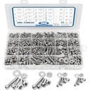 700Pcs Nuts and Bolts Assortment Kit, SATANTECH 4-40#6-32#8-32#10-24 Phillips Pan Head Assortment Stainless Steel Bolts Nuts Flat Washers Nuts Bolts with Case