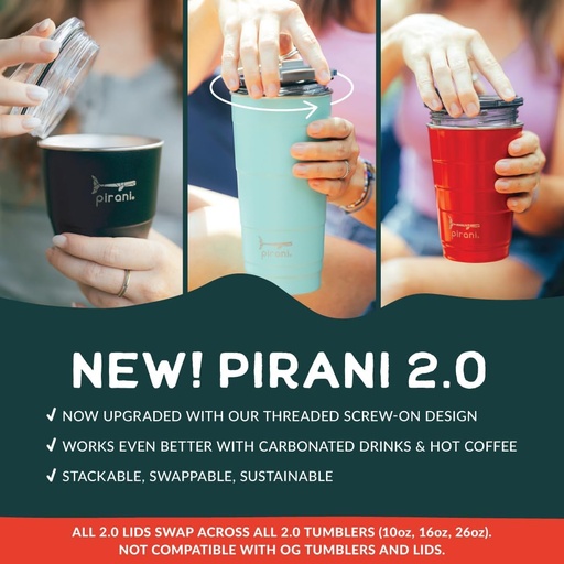 [BRSROHD6A4NW2FI4] Pirani 26oz Ombre Insulated Stackable Tumbler - Skinny-Wall Triple Vacuum Insulation Cup with Version 2.0 Air-Tight, Screw-On Lid Lid - Space Saving Design - Sunset