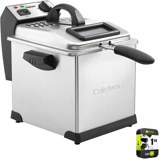 [BRSRAED2DMJWKELO] Cuisinart CDF-170P1 3.4 Quart Deep Fryer Stainless Steel Bundle with 1 YR CPS Enhanced Protection Pack (Renewed)
