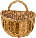 Ciieeo Handwoven Large Woven Flower Basket Wall Storage Organizer for Kitchen Bathroom Door Hanging Sundries Container Decorative Natural Rattan Storage Basket