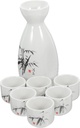 1set Vintage Ceramic Sake Kettle and Cup Set Japanese Sake Traditional Rice Wine for Celebrations Housewarming and