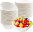100 Pack 8 oz Disposable Paper Bowls,Compostable Bagasse Bowls,Small Biodegradable Heavy-Duty Bowls for Hot and Cold Food