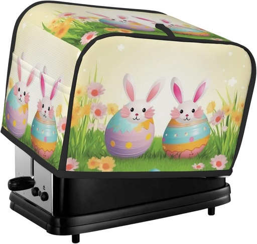 [BRSREYIDAAGQO3TK] 2 Slice Toaster Covers Bread Machine Cover Quilted Dustproof Fingerprint Protectors Small Washable Appliance Cover Happy Easter Day Bread Maker Dust Protection Universal Size