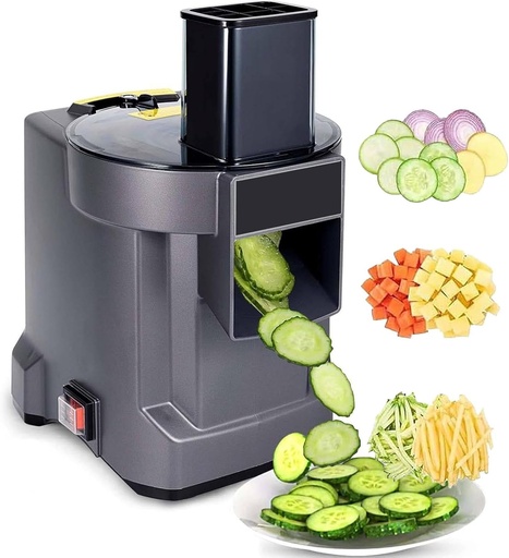 [BRSREHT6AUAW2DQU] 3-in-1 Electric Food Processor - Vegetable Cutter, Slicer, Grater | 100w Automatic Vegetable Cutter Commercial Vegetable and Fruit Chopper, for Onions, Potatoes, Cabbage, Lemon A