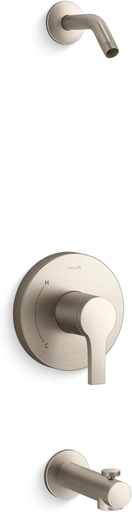 [BRSREYAZOYMQEE3G] KOHLER TLS35322-4-BN, Elate Rite-Temp Bath and Shower Trim Kit with Push-Button Diverter, Vibrant Brushed Nickel, Stylish Bathroom Accessory, Corrosion-Resistant (Without Showerhead)