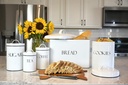 OUTSHINE White Bread Box + Cookie Jar + 3pk Canister Set