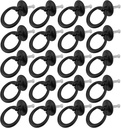20pcs Pull Handle Draw Ring Knob Single Hole Round Cabinet Knob with Screws Suitable for Drawers Doors Cabinets Boxes Wardrobes Etc Black