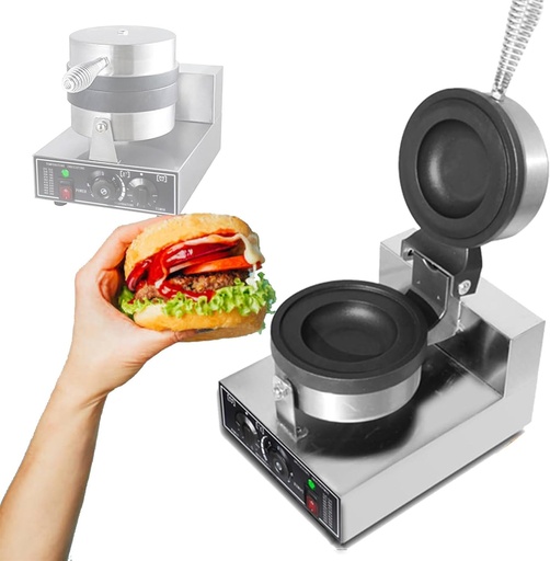 [BRSRA2T2BUFRYEL6] Household Electric Hamburger Waffle Maker, Commercial Non-Stick Hamburger Maker, Sandwich Press/110V (220v)