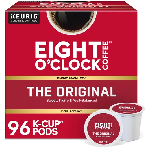 [BRSWIGIPO4PB2CA5] Eight O'Clock Coffee The Original, Single-Serve Keurig K-Cup Pods, Medium Roast Coffee Pods, 96 Count