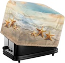 Lotusorchid Starfish Beach Print 4 Slice Toaster Cover with Drawstring Anti-Fingerprint Bread Maker Machine Dust Cover for Kitchen Counter, Brown