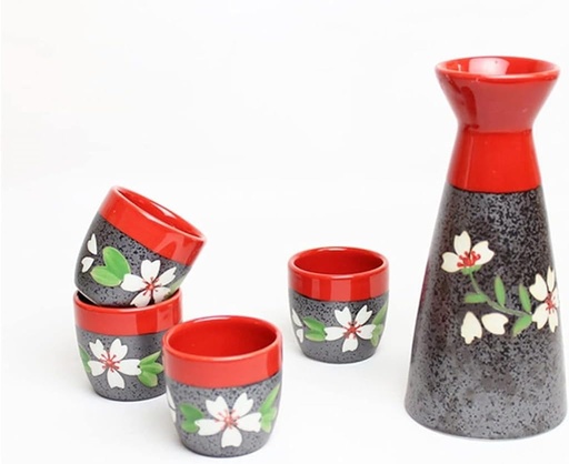 [BRSRAYIROV7QY3DV] Traditional Sake Set,Wine Set Japanese Sake Set Ceramic Flagon Wine Pot with Drinking Cup Wine Glasses Bar Set