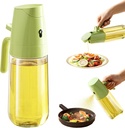 Olive Oil Sprayer for Cooking, 2 in 1 Olive Oil Dispenser Bottle for Kitchen, 17oz/500ml Glass Dispensing Bottle, Food-grade Oil Mister for Air Fryer, Salad, Frying, BBQ