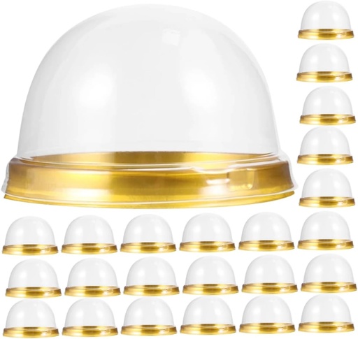 [BRSROBTRAUGRYG3B] Ciieeo 150pcs Round Dessert Dome Cake Containers Plastic Egg-yolk Puff Packaging Boxes for Bakery Supplies Mousse and Cupcake Storage