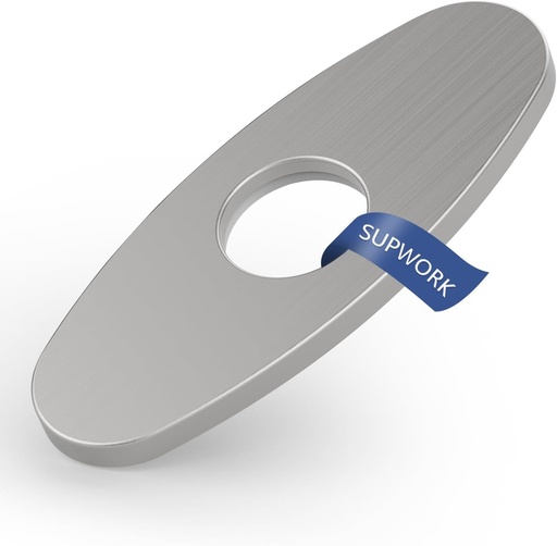 [BRSW22Y2O4JR6FD6] Hole Cover Deck Stainless Steel Deck Plate for 1 or 3 Hole Bathroom Laundry Sink Faucet Brushed Nickel Sink Hole Cover Escutcheon Bathroom Vanity Faucet Cover Outside 6 inch Basin Plate Mixer Tap