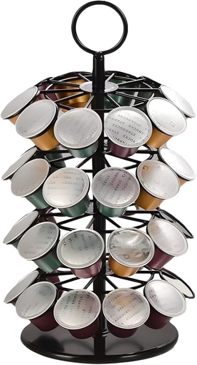 [BRSREZIRA4HQKFAV] Coffee Pod Carousel, 360° Rotating Holder for Pods, 40-Capsule Organizer Rack