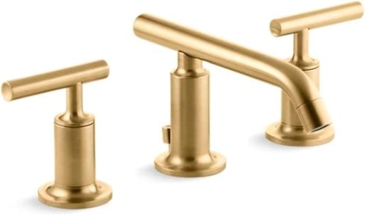 [BRSWYGANOYHWKG3J] Kohler 14410-4-2MB Purist® Widespread Bathroom Sink Faucet with Lever Handles, 1.2 gpm, Vibrant Brushed Moderne Brass