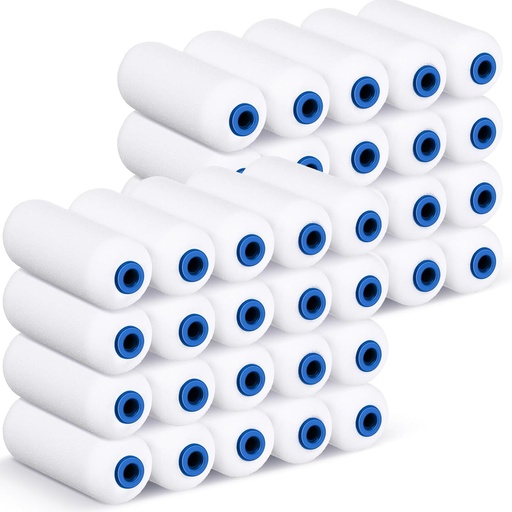 [BRSRAGATDMBAOYL7] Nuenen 40 Pcs 4 Inch Foam Paint Rollers Mini Paint Roller Covers High Density Small Foam Paint Roller for House Wall Doors Cabinet Painting