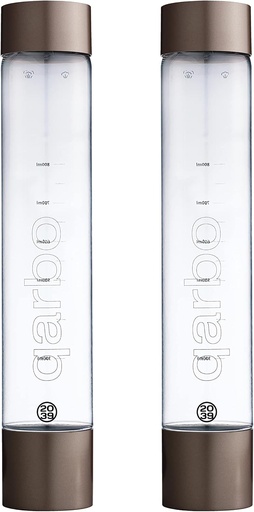 [BRSRMYDYBB6GO3L4] TWENTY39 qarbo CLASSIC 1L Water Bottles for Sparkling Water Maker and Fruit Infuser - Set of 2 (Dark Bronze)