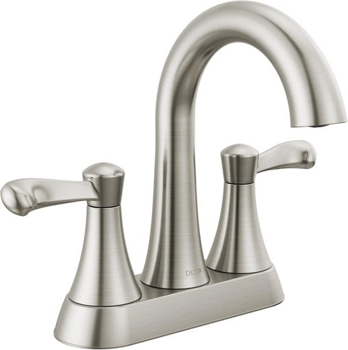 [BRSW22Y6OQPRSHLO] Delta Faucet Esato Centerset Bathroom Faucet Brushed Nickel, Bathroom Sink Faucet, Drain Assembly Included, SpotShield Brushed Nickel 25897LF-SP