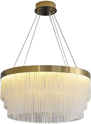 [BRSRMHYFBEARQHL4] Modern Chandelier Ceiling Light Gold Creative Crystal Pendant Light Oval Ceiling Hanging Light for Dining Room Bedroom-Golden 40 * 26cm
