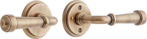 [BRSW2AIROUPGADLP] Signature Hardware 479171 Esmond Right Handed Solid Brass Privacy Door Lever Set with 2-3/4" Backset