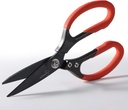 Heavy Duty All Purpose Scissors, Stainless Steel Blades, Orange-red Comfort Grip Handle, 8.5 Inch Professional Multipurpose Utility Sharp Shears for Kitchen, Garden, Office, Craft, Sewing