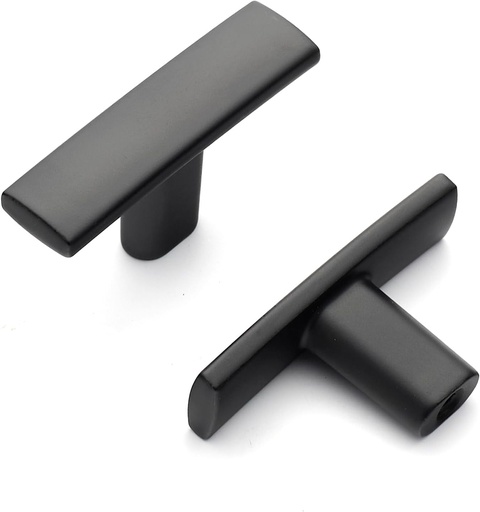 [BRSRAHA7CR7GAF3P] 25 Pack Matte Black Cabinet Knobs 1-3/4 Inch - Black Drawer Knobs Single Hole Black Curved Hardware Drawer Pulls for Kitchen Cabinets and Dressers